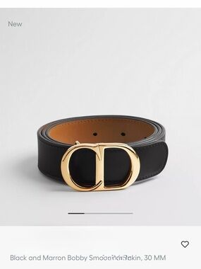 Dior CD Icon Belt in all Black with Gold Buckle - New with tags